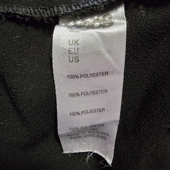 ASOS Jumpsuit Womens 8 Black White Ruffle Sleeve Colorblock Party One Piece - Picture 14 of 16